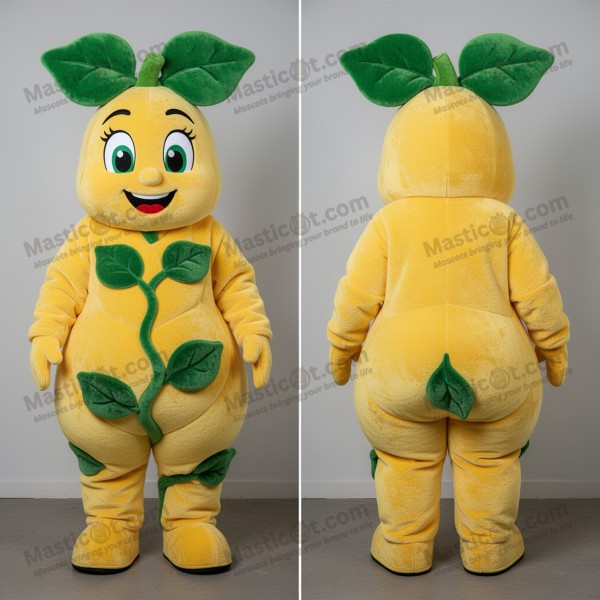 Emerald green broad shouldered beanstalk mascot -