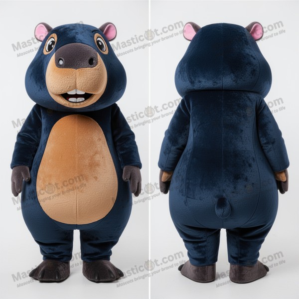 Navy Velvety Capybara Mascot - Masticot.com