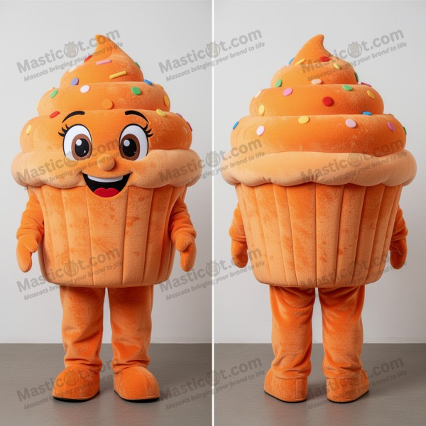 Velvety Orange Swirl Cupcake Mascot - Masticot.com