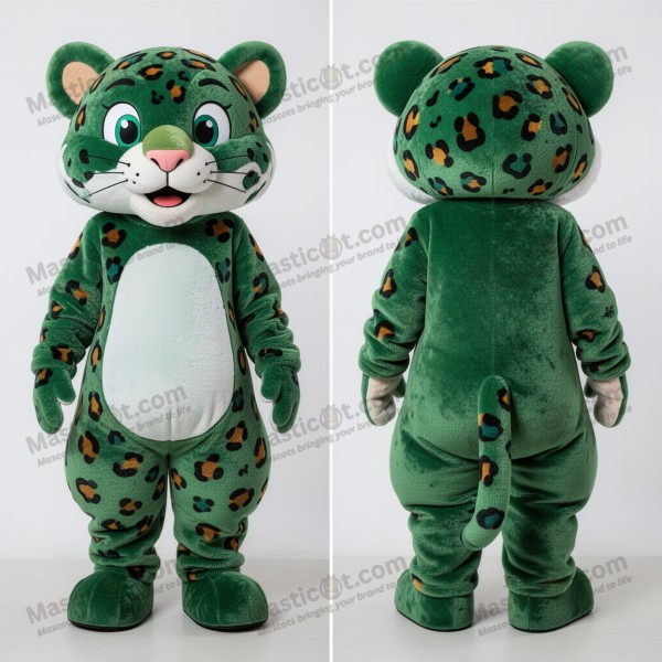 Forest Green Cartoon Leopard Mascot - Masticot.com
