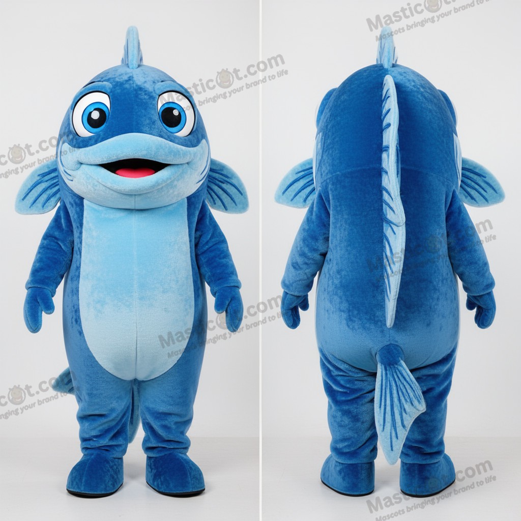 Cobalt aqua cod mascot - Cod - MASTICOT_17798 - Masticot.com
