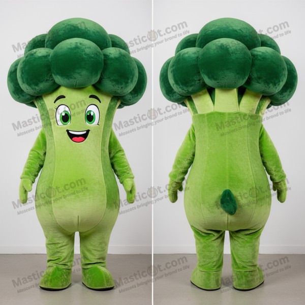Lime green oversized broccoli mascot - Masticot.com
