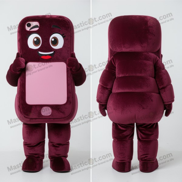 Maroon velvety phone mascot - Masticot.com