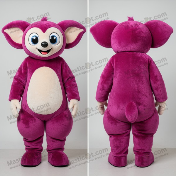 Růžový kulatý maskot Aye-aye - Masticot.com
