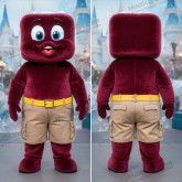 Tmavě červená kulatá ledová maskota - Led - MASTICOT_17849 - Masticot.com