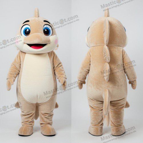 Beige Spectacled Cartoon Cod Mascot - Cod - MASTICOT_17858 - Masticot.com