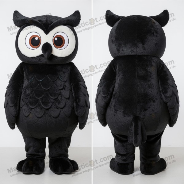 Mascota de búho emplumado color ébano - Masticot.com