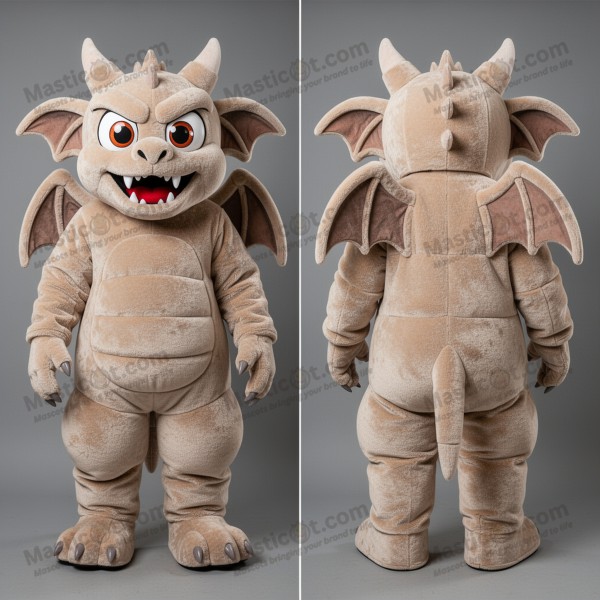 Beige rounded gargoyle mascot - Masticot.com