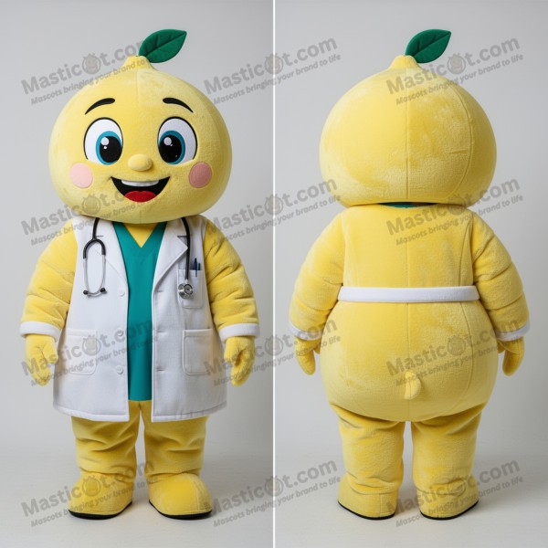 Lemon yellow cheerful doctor mascot - Masticot.com