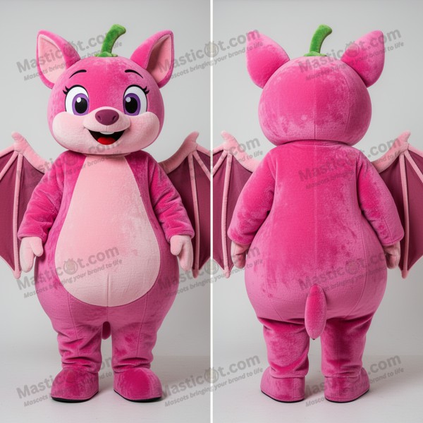 Blush Pink Velvety Fruit Bat Mascot - Masticot.com