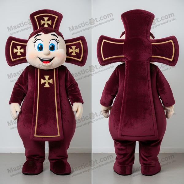 Maroon plush celtic cross mascot - Masticot.com