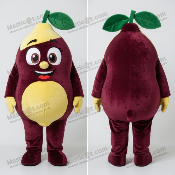 Maroon rounded lemon mascot - Masticot.com