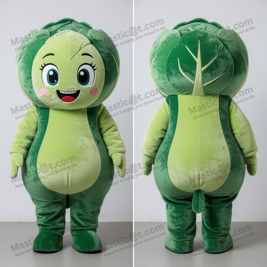 Emerald green rounded cabbage mascot - Masticot.com