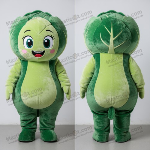 Emerald green rounded cabbage mascot - Masticot.com
