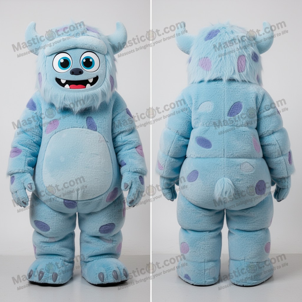 Sky blue rounded yeti mascot - Masticot.com