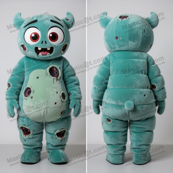 Teal plush undead mascot - Masticot.com