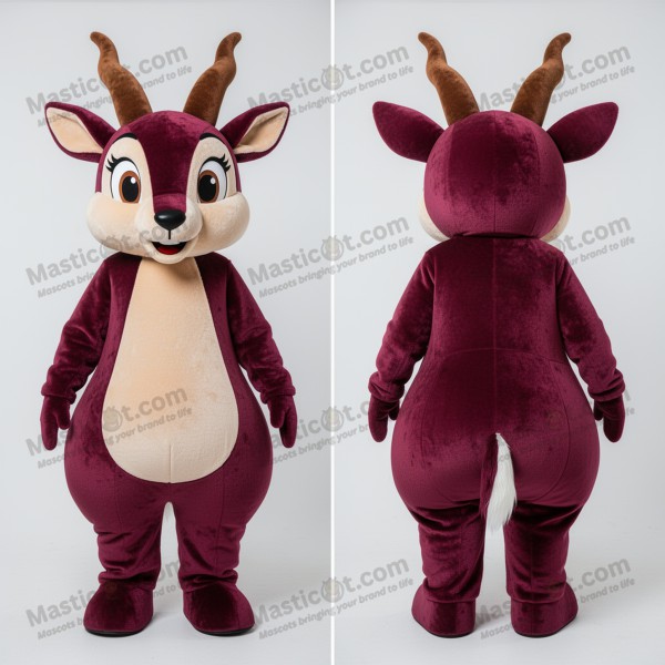 Maroon gold gazelle mascot - Masticot.com