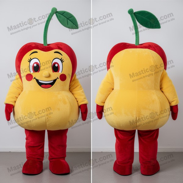 Velvety white cherry mascot - Masticot.com