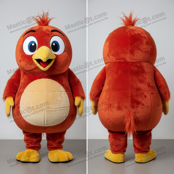 Rust orange wide eyed kiwi mascot - Masticot.com