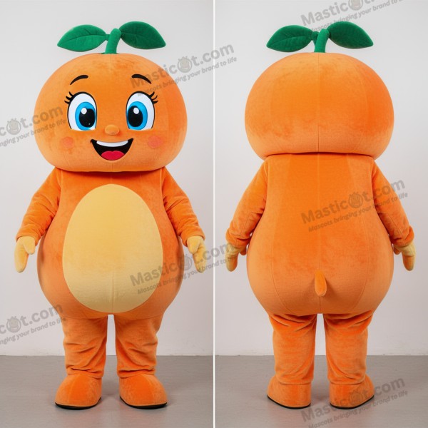 Orange rund melon-maskot