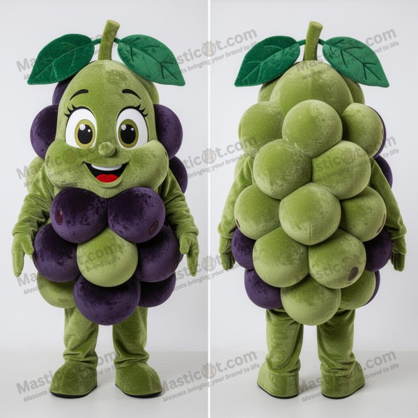 Vibrant green rounded grape mascot - Masticot.com