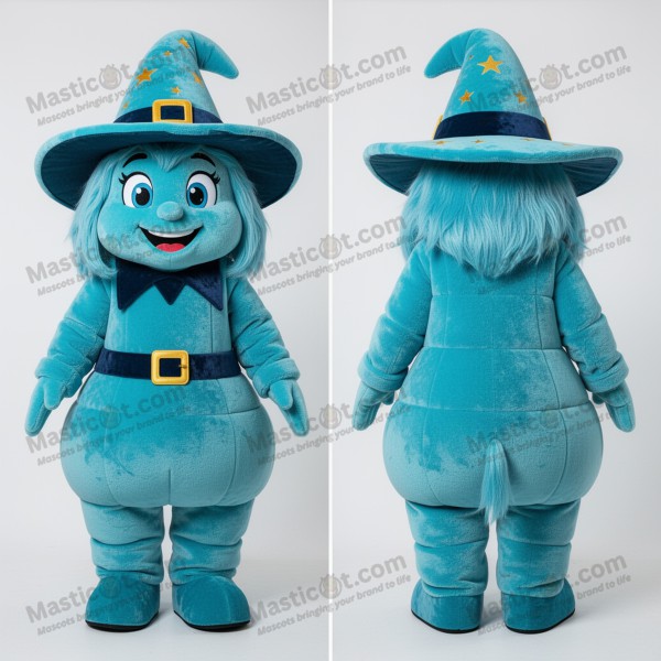 Tyrkysový sametový maskot čarodějnice - Masticot.com