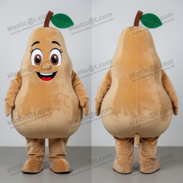 Tan Velvety Pear Mascot - Masticot.com