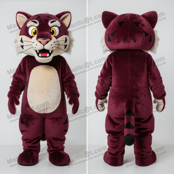 Maroon Cocktail Smilodon Mascot - Masticot.com