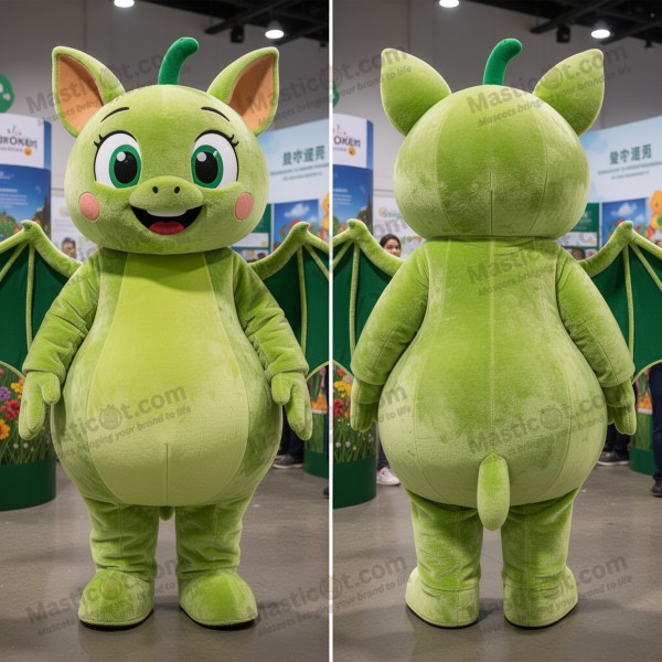 Lime Green Velvety Fruit Bat Mascot - Masticot.com