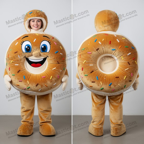 Mascota de bagels dorados de felpa - Masticot.com