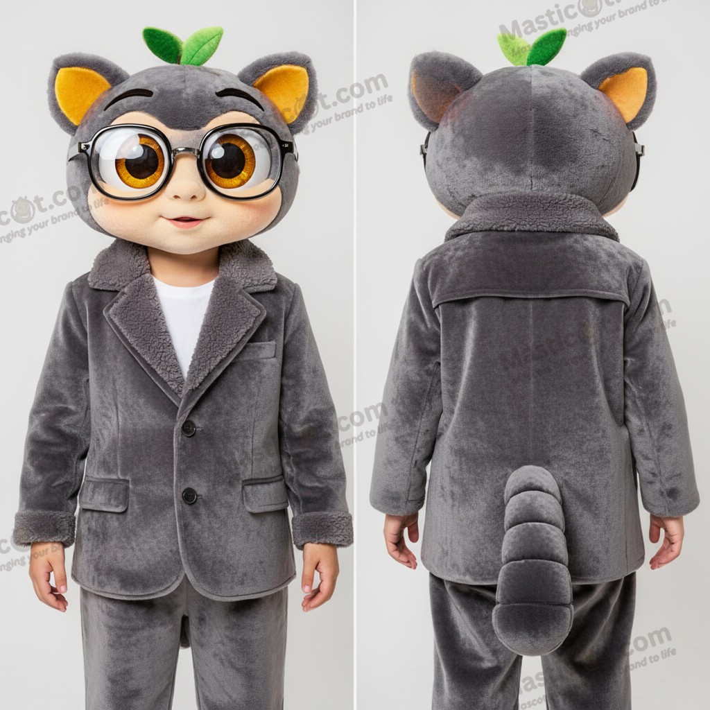 Mascota profesional de abogado en gris aterciopelado - Abogado - MASTICOT_18699 - Masticot.com