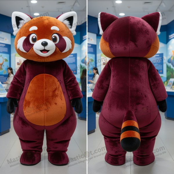 Maroon red oversized red panda mascot - Masticot.com