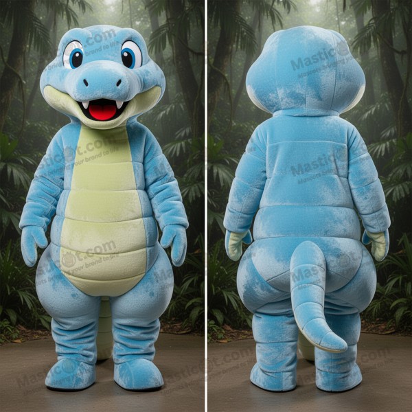 Sky Blue Cartoon Anaconda Mascot - Masticot.com