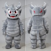 Silver shimmering demon mascot - Masticot.com