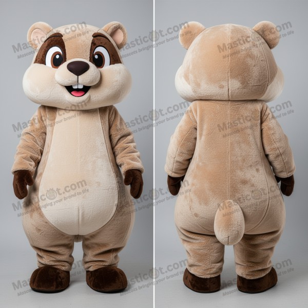 Beige cuddly marmot mascot - Masticot.com