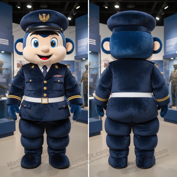 Marineblå pansret marine soldatmaskot - Masticot.com