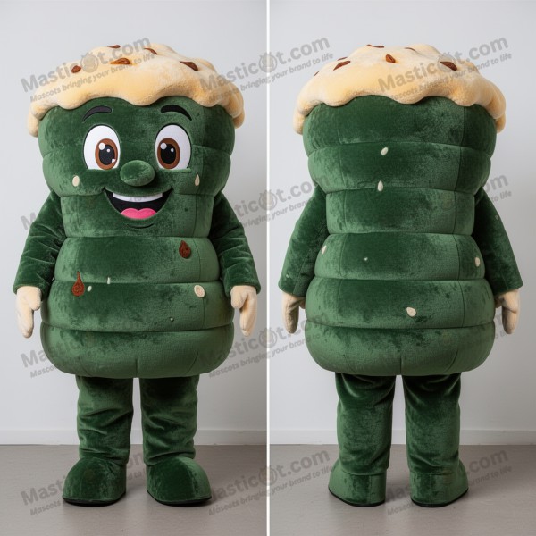 Forest green rounded shepards pie mascot - Masticot.com