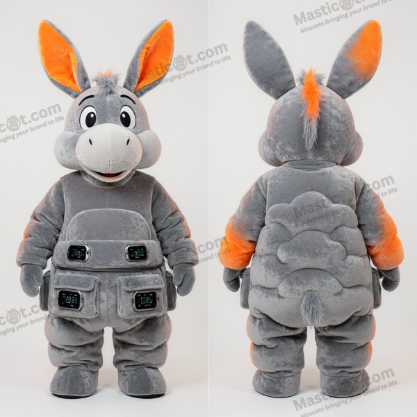 Plüsch-Esel-Maskottchen in Wolken-Grau - Esel - MASTICOT_18993 - Masticot.com