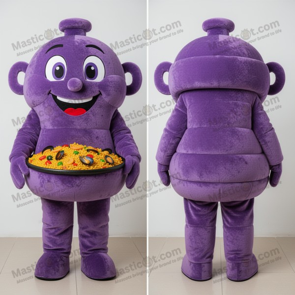 Velvety purple paella mascot - Masticot.com