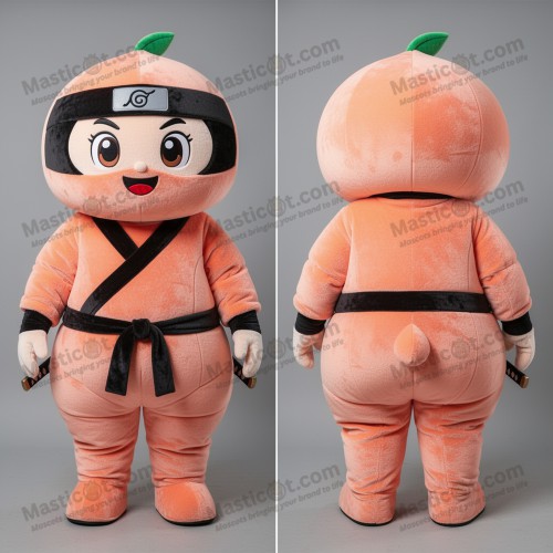 Peach vibrant ninja mascot - Ninja - MASTICOT_1891 - Masticot.com