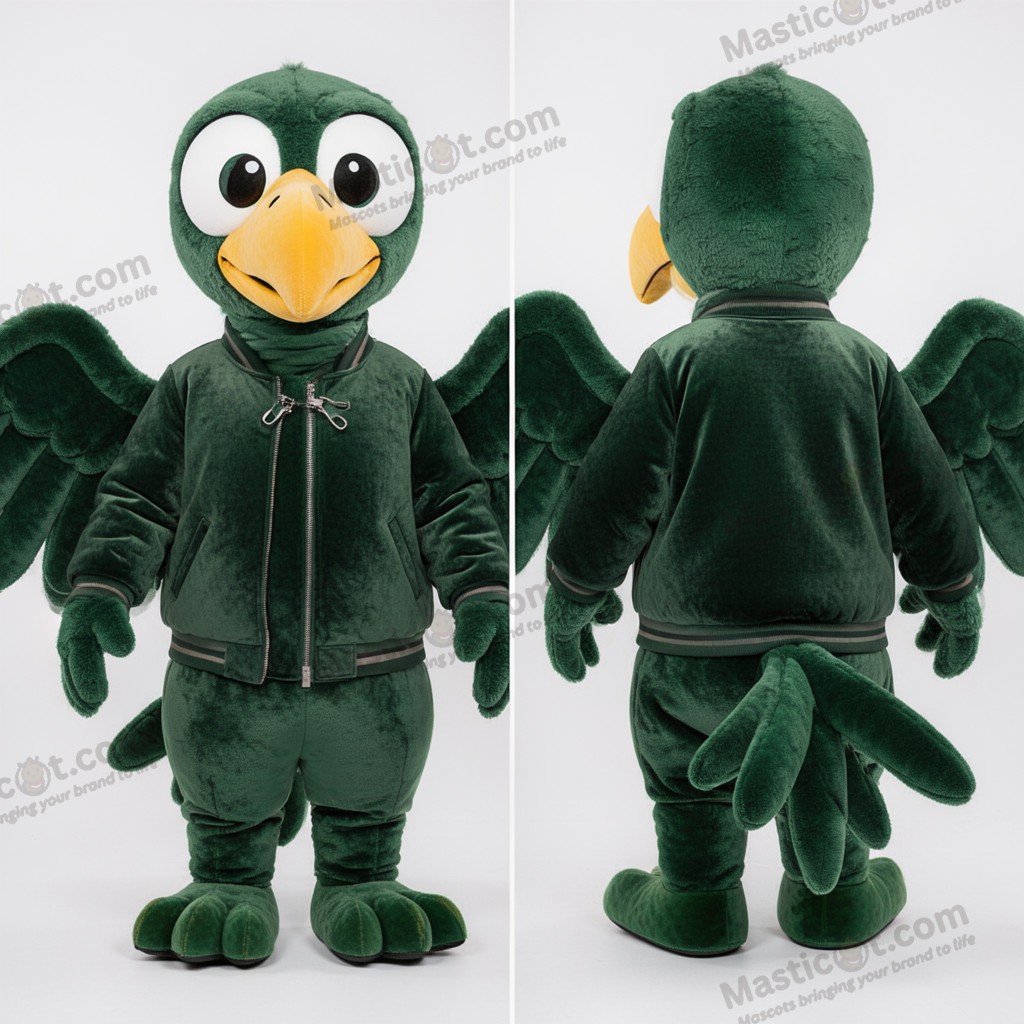 Skoggrön bredvingad gam-maskot - Gam - MASTICOT_19212 - Masticot.com