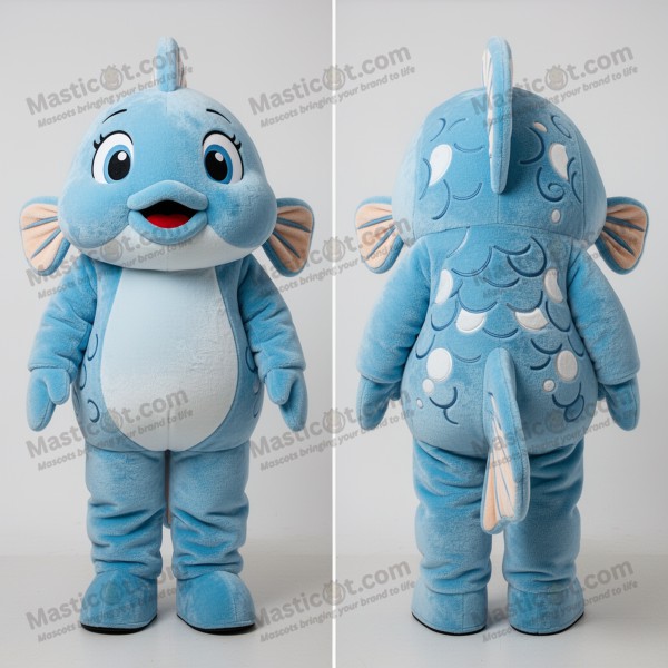 Sky blue playful goldfish mascot - Masticot.com
