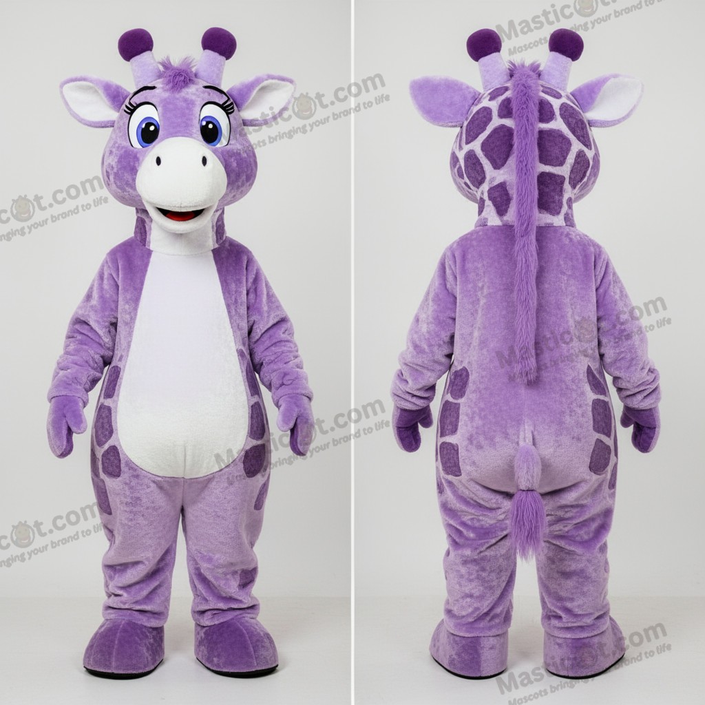 Girafa de peluche lavanda mascote - Girafa - MASTICOT_19261 - Masticot.com