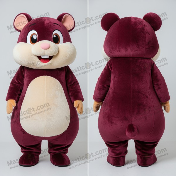 Mascotă hamster rotundă din pluș, culoare maro-roșcat -