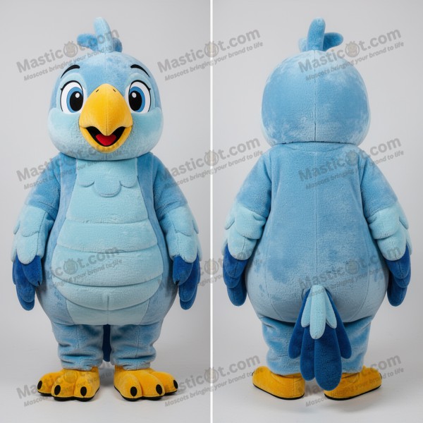 Sky blue feathered parrot mascot - Masticot.com
