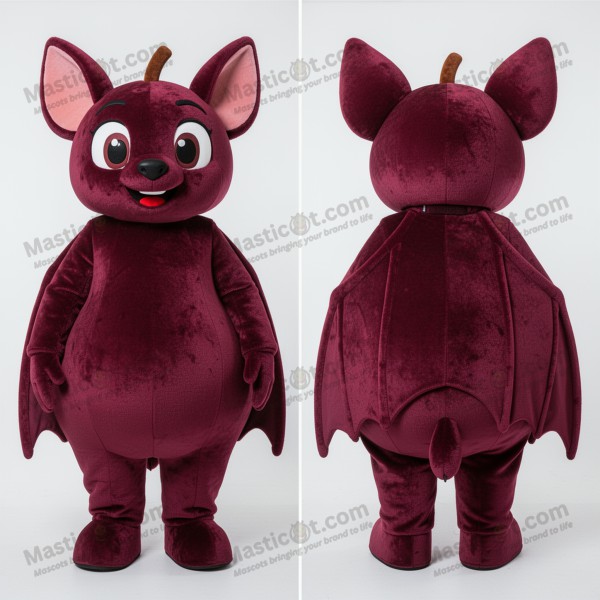 Maroon velvety fruit bat mascot - Masticot.com