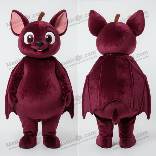 Maroon velvety fruit bat mascot - Masticot.com