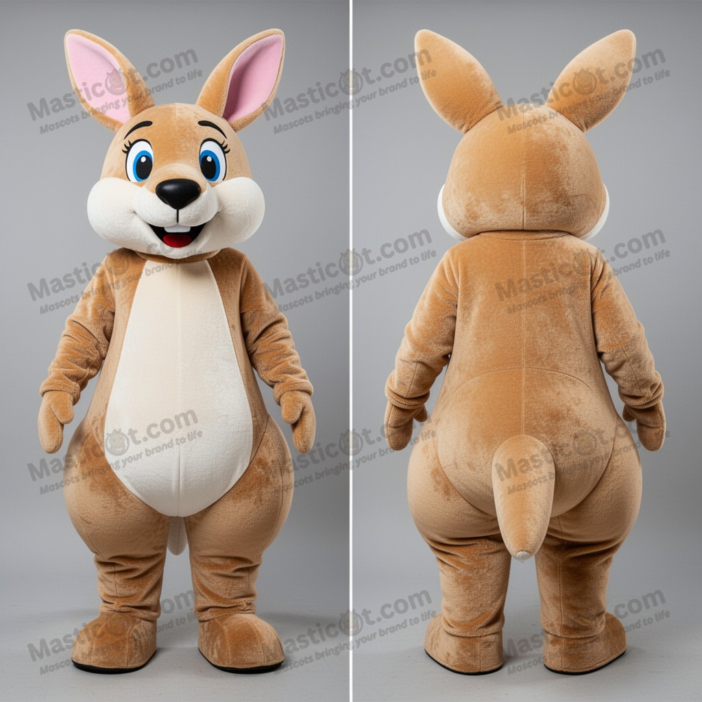 Tan Rounded Kangaroo Mascot - Masticot.com