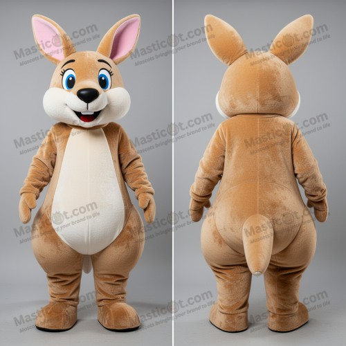 Tan Rounded Kangaroo Mascot - Masticot.com