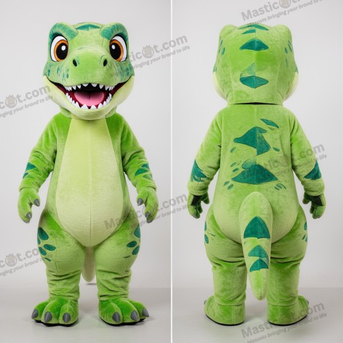 Lime green fierce velociraptor mascot - Velociraptor - MASTICOT_19402 - Masticot.com
